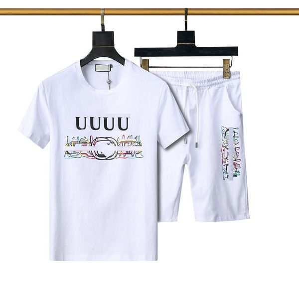 Herrenmode Trainingsanzüge Sommer T-Shirts Shorts Kleidungssets mit Buchstaben Lässige Streetwear Trend Anzüge Männer Atmungsaktive T-Shirts Hosen Farben v4