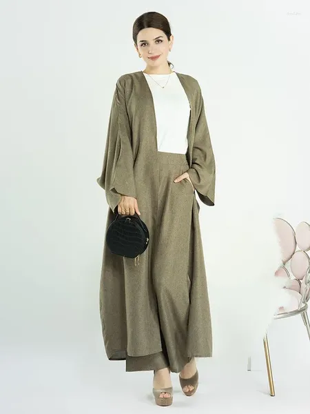 Abbigliamento etnico Abaya Dubai Turchia Kimono musulmano Caftano Pantaloni da donna Pantaloni a gamba dritta Hijabi islamico Abiti eleganti Ramdan Eid