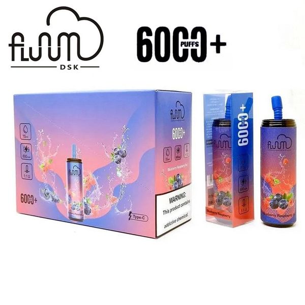 Orijinal fluum 6000 puflar tek kullanımlık e sigara vape kalem 15ml pod 650mAh şarj edilebilir pil Çin otantik toptan vapers desechables puf 6k