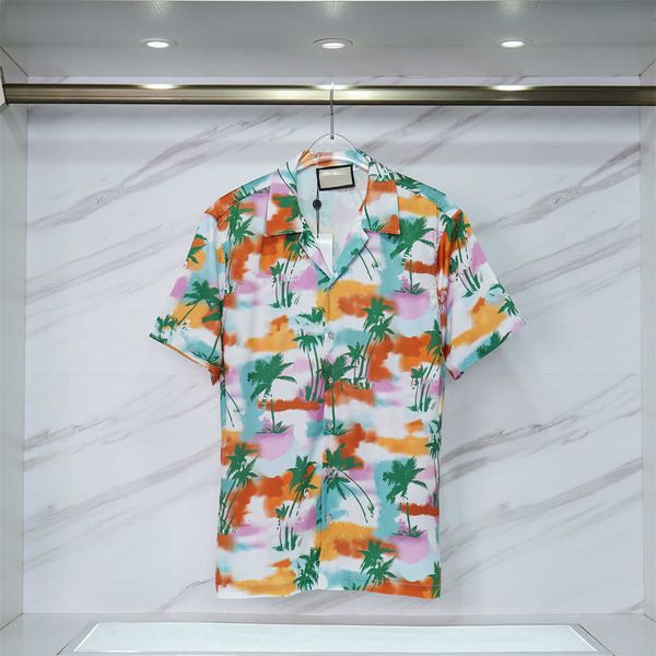 2023SS Mens Flower Tiger Print Camicie Casual Button Down Manica corta Camicia hawaiana Abiti Summer Beach Designer Camicie eleganti