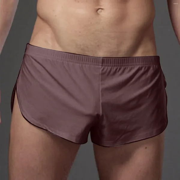 Cuecas dos homens leve suave boyshort sexy confortável casual cor sólida roupa interior em voz alta calças boxers shorts casa esportiva