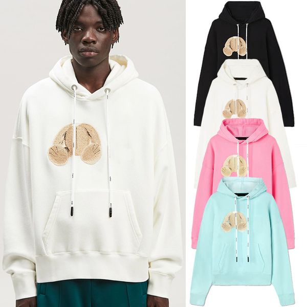 2023 Felpe con cappuccio da donna da uomo Felpe con cappuccio a maniche lunghe Orso Pullover stampato Streetwear moda Coppia angoli di palme Abbigliamento con cappuccio