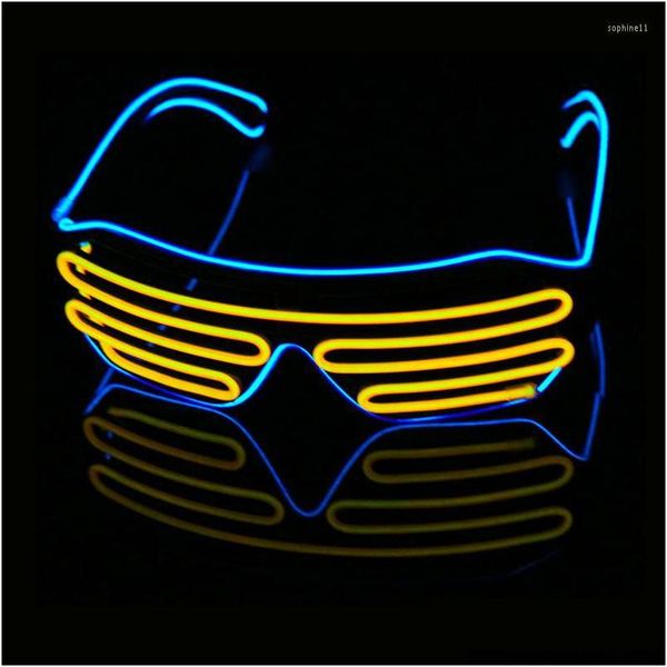 Décoration de fête Décoration de fête Nouveauté Lunettes LED Light Up Shades Clignotant Lumineux Rave Night Activités de Noël Mariage Birthd Dhdkv