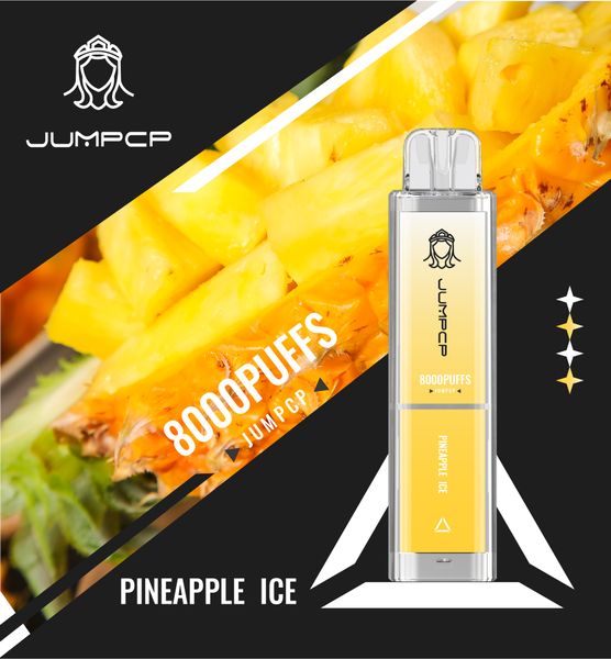 Orijinal Jumpcp Kristal 8000 Puf E Sigara Tek Kullanımlık Vape Kalem 600mAH Şarj Edilebilir Pil 12% 5% 5 Kapasite 15ml Mavi Ahududu