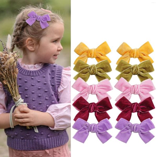 Accessori per capelli Clip per ragazze Fabbrica di bambini con barra di metallo con fiocco multicolore da 3 pollici