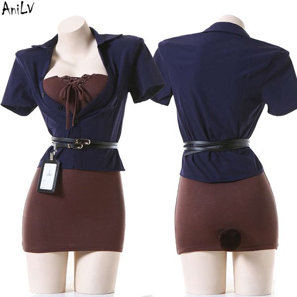 Ani Film Poliziotte Cosplay Office Lady Uniforme Costume Cappotto Abito Cintura Outfit cosplay