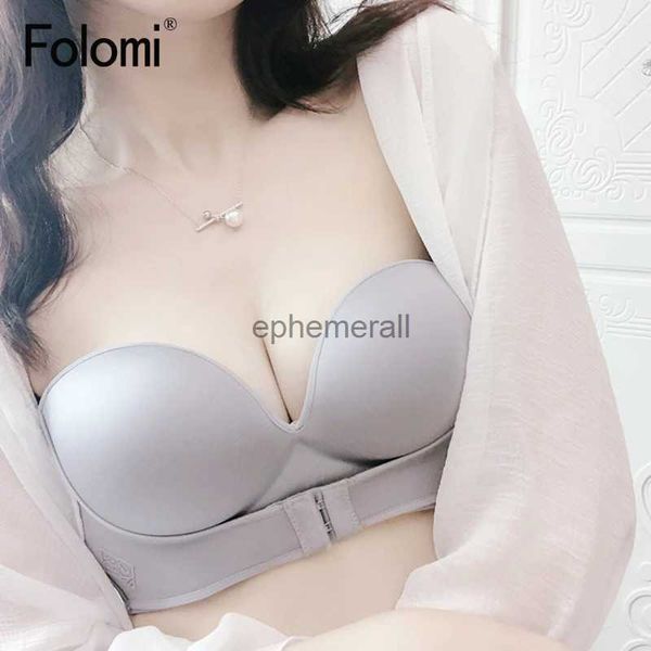 Sutiãs Folomi Push Up Bra Strapless Bras Vestido Festa de Casamento Invisível Slip-resistente Sutiã Respirável Sexy Lingerie Feminina YQ231101