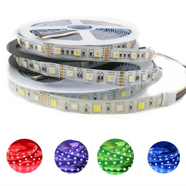 Tiras led tira à prova d'água de 5m 300 300 DC 12V 24V CCT rgbcct rgbw rgbww branco quente fita flexiblelledleded