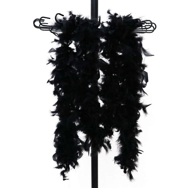 2 metre hindi tüyü boa 40 gram Doğal Marabou Siyah Tüyler Parti Elbise Dekorasyon Talimi için Kesme Çok Molors