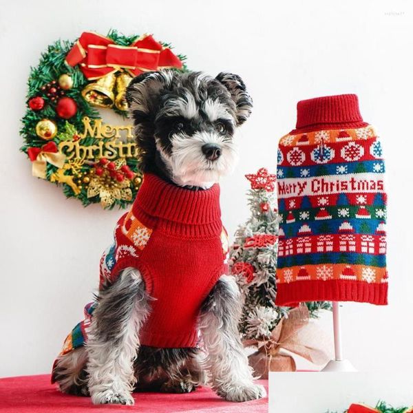 Vestuário para cães Vestuário para cães Pet Redondo Pescoço Suéter Fluffy Moletom Macio Algodão-Acolchoado Casaco Ao Ar Livre Colete Jaqueta Natal Festa de Férias K Dhmgh