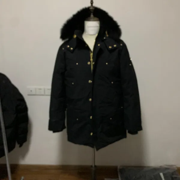 Дизайнерская мужская зимняя пуховая куртка в Канаде, пальто для отдыха на открытом воздухе, ветрозащитное пальто, водонепроницаемый снегозащитный пуховик, толстая колла из настоящего волчьего меха, лоси S30D, гусиные костяшки