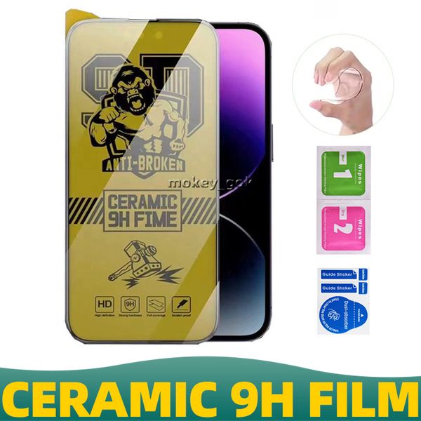 9D Ceramic Scrector для iPhone 14 Pro Max 13 Pro Anti-Shock Mobile Film 9h X XR 11 12 Pro Max