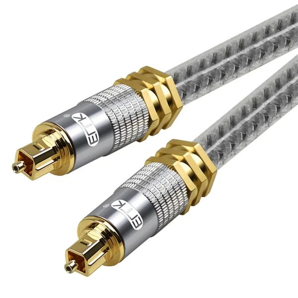 EMK YL-A 15 m Toslink-Kabel (Stecker auf Stecker), OD 8,0 mm, SPDIF, digitales Audio-Glasfaserkabel für Lautsprecher, Soundbar, TV, Xbox-Player