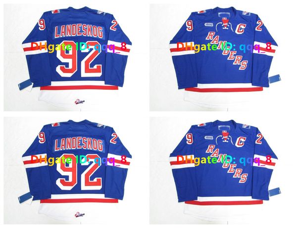 Хоккейная майка OHL KITCHENER RANGERS GABRIEL LANDESKOG, синяя, размер S-4XL