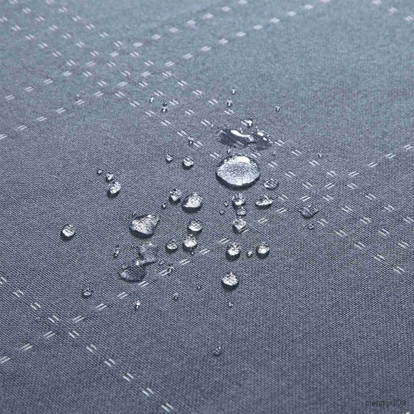 Cortinas de chuveiro cinza fio tingido tecido jacquard impermeável artesanal franja fazenda cinza cortina de chuveiro r231101