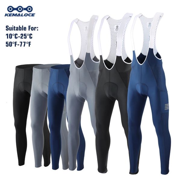 Cycling Pantalon KEMALOCE hommes pantalons de cyclisme été automne séchage rapide bleu/noir/gris Gel Pad vtt vélo bavoir pantalon haut de gamme respirant longs collants 231101