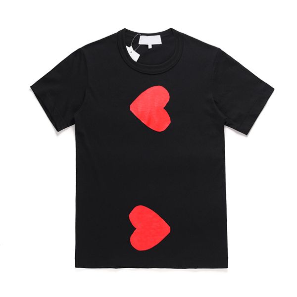 Commes Small Red Heart T-shirt da uomo Play 2022 NUOVE camicie stile europeo e americano CDG T-shirt per coppie a maniche corte