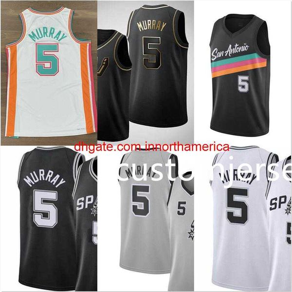 Jersey de basquete universitário Huskies DeJounte #5 Murray Mens Mens Jerseys Mesh Vintage Bordado Bordado Custom Big Size S-5xl