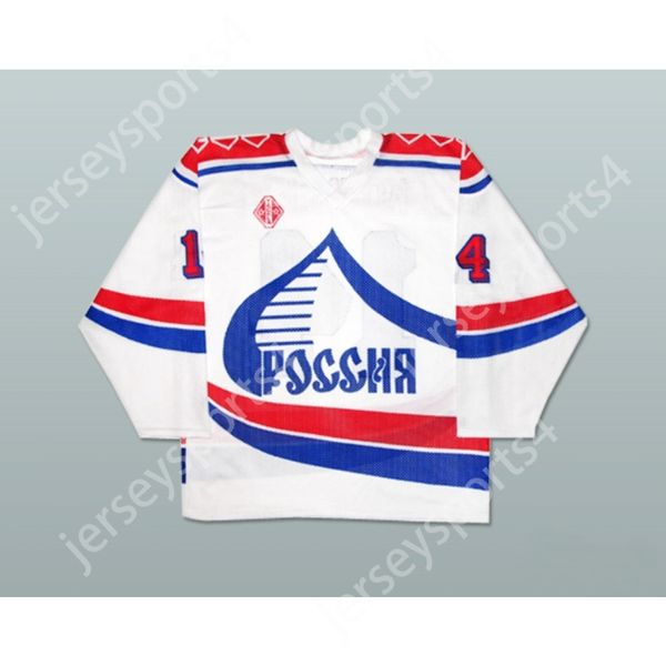 Personalizado 1992 EQUIPE NACIONAL RUSSA ALEXI KOVALEV HÓQUEI JERSEY RÉPLICA NOVO Top Costurado S-M-L-XL-XXL-3XL-4XL-5XL-6XL