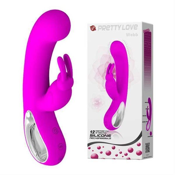Massageador de brinquedos sexuais Massageador adulto G Spot Rabbit Vibrator Adultos para mulheres Vibradores duplos O Clitoris Produtos Toy Eróticos Masturbadores