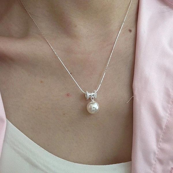 Подвески из стерлингового серебра 925 пробы с легкими роскошными бриллиантами, маленькое варварское ожерелье на талии для женщин с минималистичным дизайном, воротник из ласточкиного жемчуга