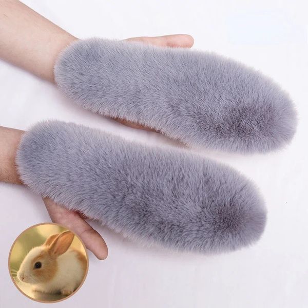 Peças de sapato acessórios imitação de pele de coelho palmilhas inverno macio grosso quente fofo pelúcia palmilha algodão masculino feminino 231031