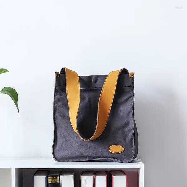 Borse da sera Borsa da donna in tela stile giapponese Borsa a tracolla semplice alla moda Borsa a tracolla coreana con tracolla firmata postino