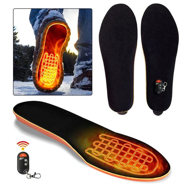 Acessórios de peças de sapatos 2000mAh Aquecedor de pés elétrico Palmilhas aquecidas USB recarregáveis Solas de aquecimento Inserção com controle remoto para homens e mulheres sapatos 231031