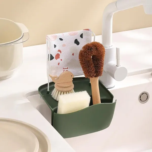 Küche Lagerung Waschbecken Korb mit Saugnapf Drainage Design Drain Rack Regal Seife Schwamm Halter für effiziente