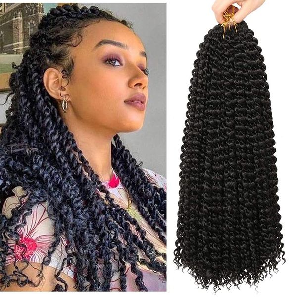 Bohemian Water Wave Passion Twist Hair Locs Crochet Braiding Hair 22 Zoll lang Ombre Pre Twisted Passion Twist Hair