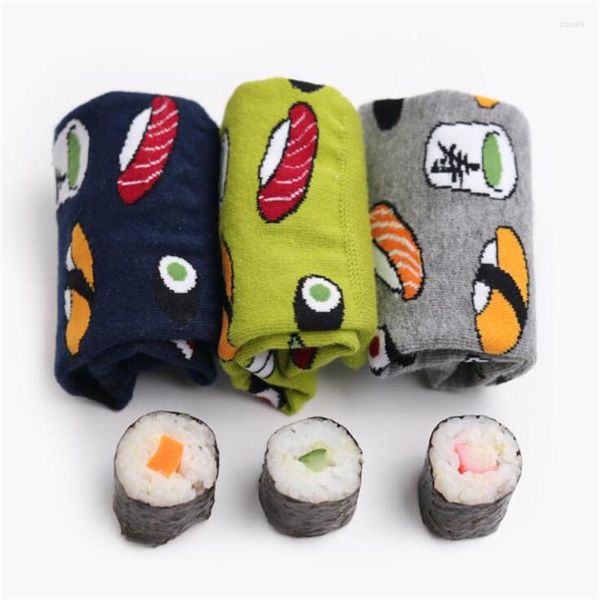 Mulheres meias harajuku desenho criativo de desenho animado de sushi de novidades japonesas calcetinas mujer sokken feminina algodão fofo