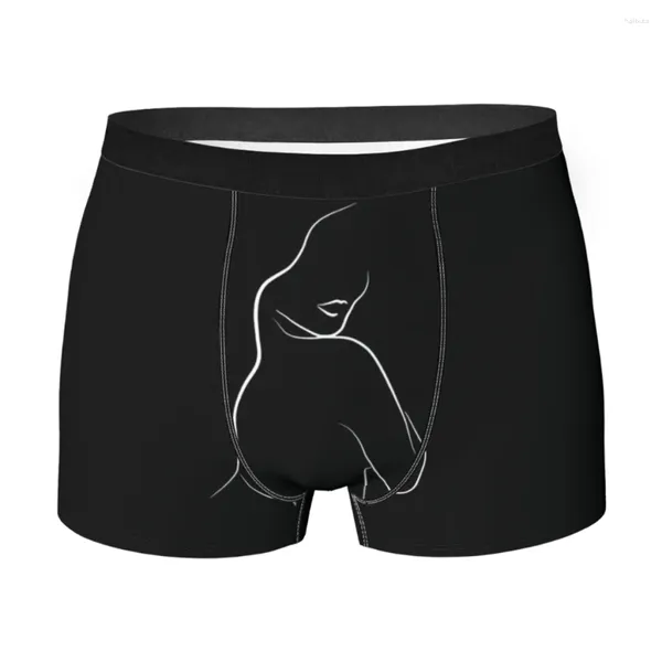 Cuecas Leias Lips em Black Man's Boxer Briefs Minimalista Altamente Respirável Alta Qualidade Imprimir Shorts Presentes de Aniversário