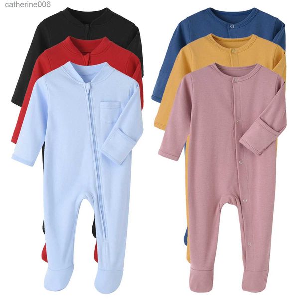 Macacões Bebê recém-nascido Macacão 100% Algodão Macio Sleepsuits INS Pijama One-piece Sleepers Outono Macacões Primavera Crescendo Ropa De BebeL231101