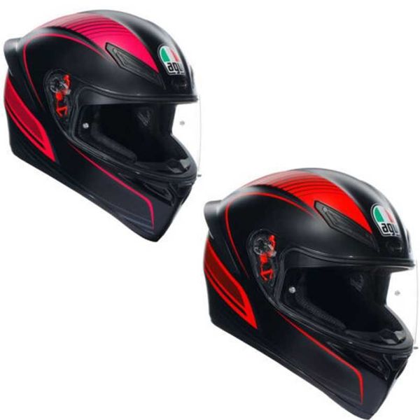 Capacetes de motocicleta de luxo AGV Capacetes descobertos masculinos e femininos K1-S ECE 22.06 Fixação facial completa - aquecimentoWN-LY9U