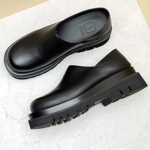 Sapatos de vestido plataforma homens luxo couro genuíno artesanal sola grossa confortável moda casual negócios festa de casamento homem