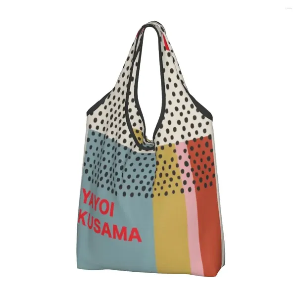 Sacos de compras Moda Impressão Yayoi Kusama Infinity Dots Tote Bag Portátil Shopper Bolsa de Ombro