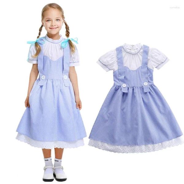 Costume a tema per bambini, ragazza, cameriera, mago di OZ, Dorothy, principessa, cosplay, carnevale, bambino, costume, Natale, Halloween, Fantasia infantile