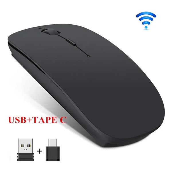 Mäuse Drahtlose Maus Stille PC Maus Lade Maus 2,4G USB Tape C Optische Maus für Laptop Tabelt Smartphone 231101
