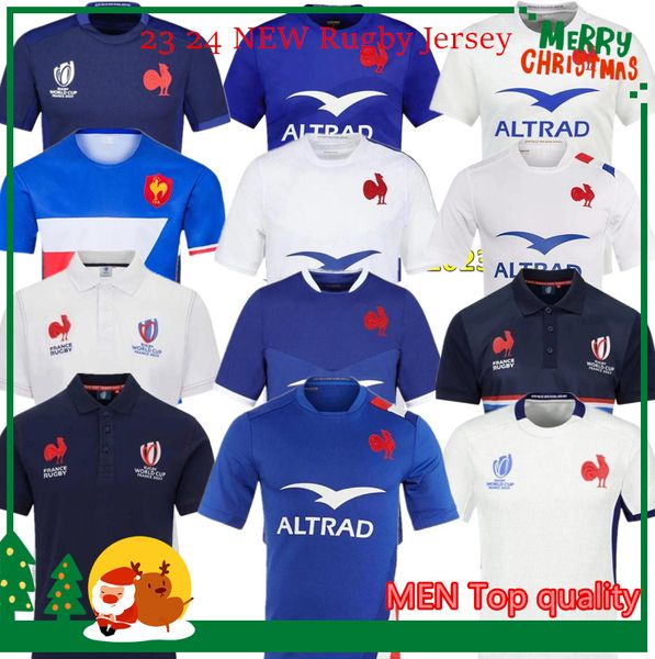 2023 Manga Curta Super Rugby Jerseys Maillot de Frenchs Boln Camisa Homens Tamanho S-5XL Kits Rugby Futebol Jersey Top Quality