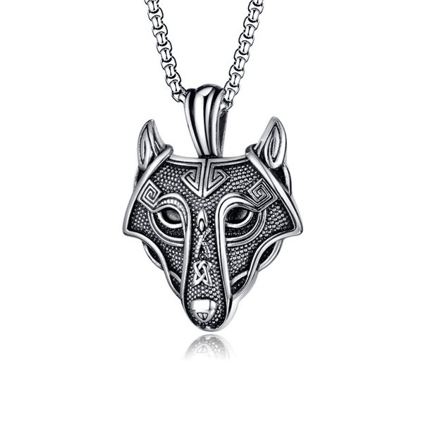 Retro Wolf Kopf Anhänger Paar Halsketten Frauen Herren Edelstahl Hip Hop Schmuck für Hals Mode Weihnachtsgeschenke für Freundin Großhandel