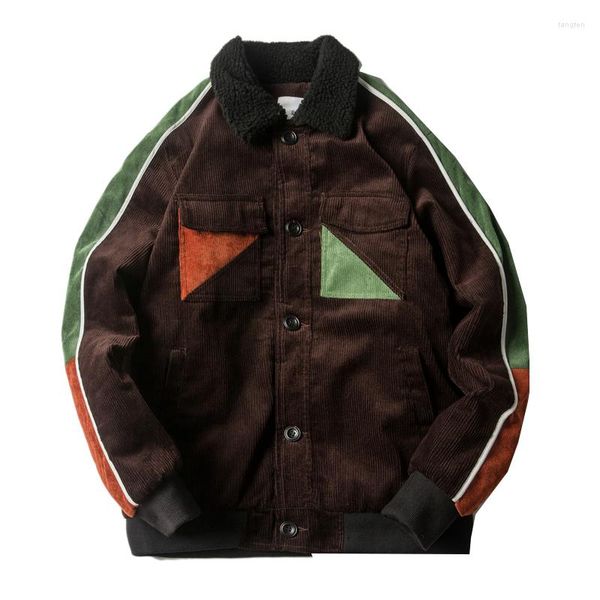 Masculino para baixo 2023 Corduroy Velvet Jacket Winter Jacket