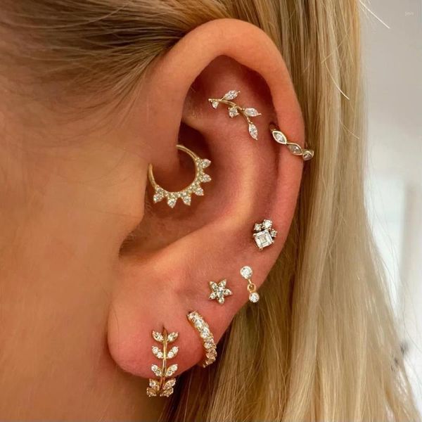 Ohrstecker 1 STÜCK Passende Zierliche Piercing Ohrläppchen Daith Für Frauen Rook Conch Tragus Flache Earing Mode Sexy Schmuck