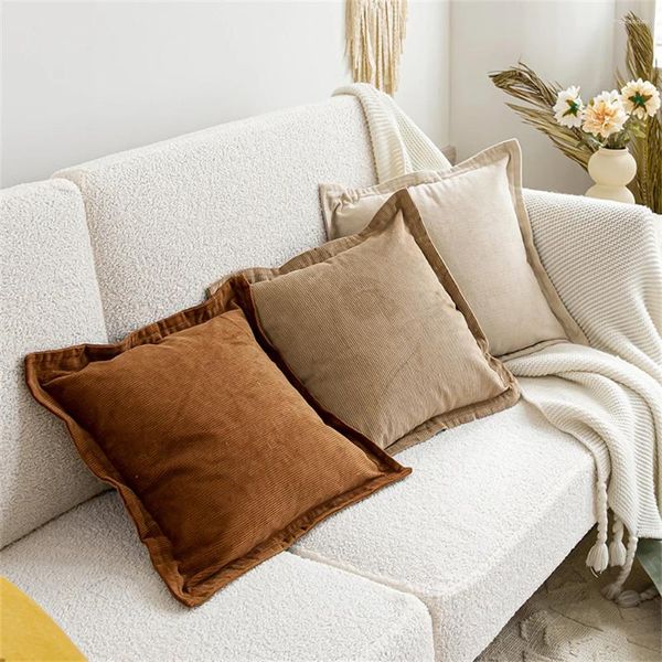 Travesseiro borda larga lance artesanato capa de assento de carro sala de estar quarto decoração de casa capa macia com núcleo