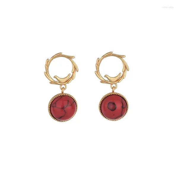 Orecchini pendenti Rosso Turchese Giadeite Donne naturali Amuleti di lusso Pietre preziose Regali di giada Argento 925 Gioielli cinesi di moda intagliati