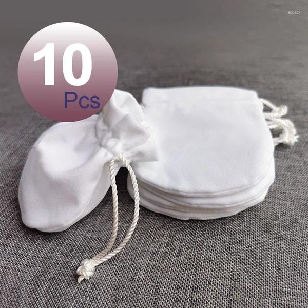 Sacchetti porta gioielli 10 Pz/lotto Bianco Nero Flanella Teal Regalo Sacchetti di Velluto Pouch Panno per Lucidare Self Pink Bundle Mailer Busta