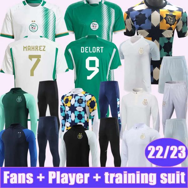 Qqq8 22 23 Argélia Algerie Mens Futebol Jerseys Mahrez Feghouli Slimani Bennacer Atal Home Branco Fora Verde Treinamento Wear Camisas de Futebol