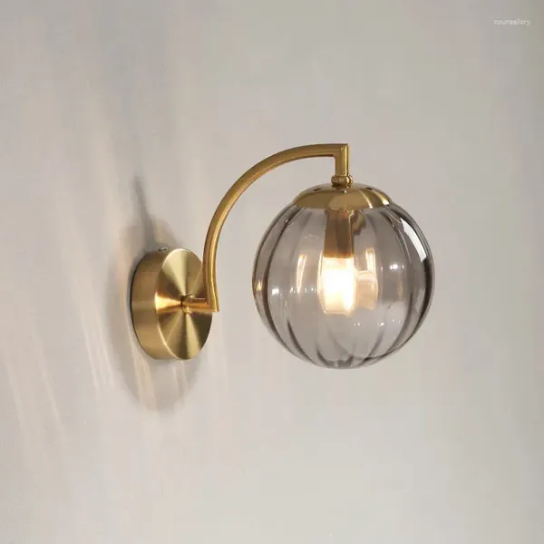 Lâmpadas de parede Modern LED Lâmpada Cor Vidro Luz Nordic Minimalista Sala de estar Quarto Cabeceira Jantar Cozinha Interior Luminária