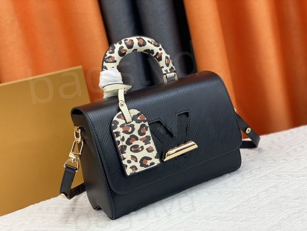 Borsa tote di lusso Borsa di design Borse a tracolla da donna Borsa a mano a tracolla Tracolla regolabile Pelle a grana Epi Stampa leopardata Cross body 3 colori Totes Nero