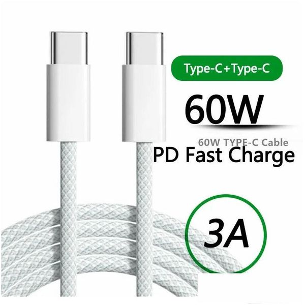 Handykabel Est 60W Pd USB C Auf Daten Für 15 Typ Schnelllade-Drop-Delivery-Telefone Zubehör Dhgm6