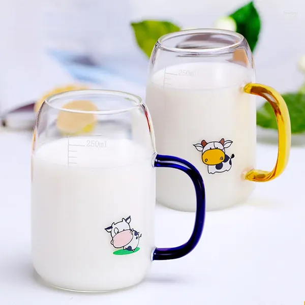 Bicchieri da vino Bilance carine Cartone animato per bambini Bicchiere da latte Tazza Succo d'acqua Colazione Trasparente Tazza adorabile per bambini piccoli